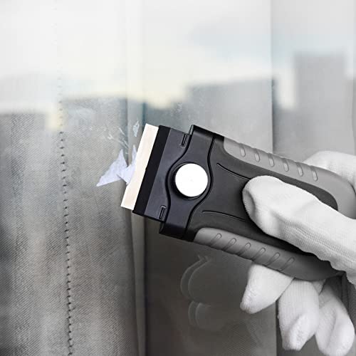 Gomake Razor Blade Scraper Tool with Blade Storage Container, Glass Cooktop Stove Scraper with 10PCS Stainless Steel Blades for Glass Clean,Paint,Old Label,Decal Sticker,Adhesive Remover-Grey - Image 5