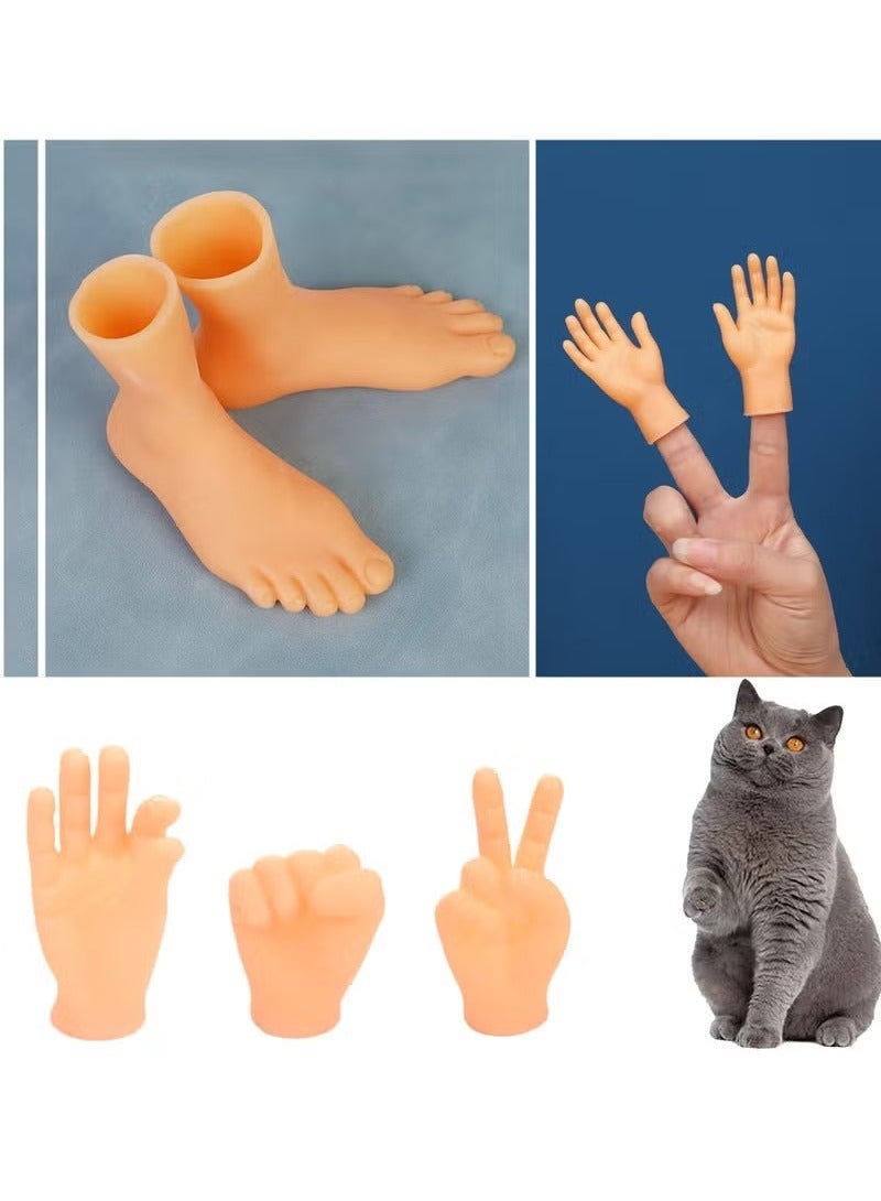 Realfrog Tiny Finger Hands, Little Rubber Hand, Flat Hand Style Mini Realistic for Puppet Show, Party Favors, Games, Gag Performance, Kids(14 Pack) - Image 2