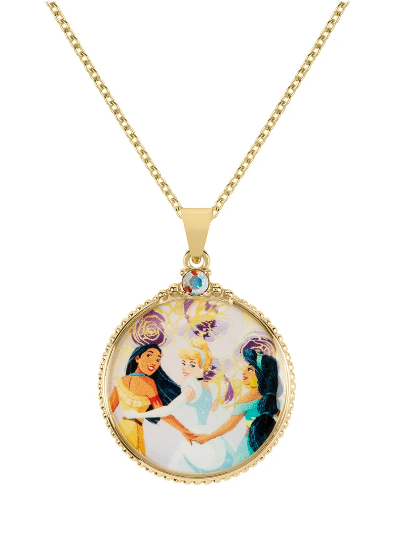 Disney Princess Multicoloured Gold Plated Circular Shaped Pendant CF01157YRCL-Q
