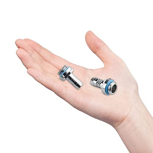 BXQINLENX Silver Chrome G1/4" to 7/16" Barb Fitting (Tubing ID 9.5MM) for Computer Water Cooling System Through Joint Straight Joint(4 PCS) - Image 4