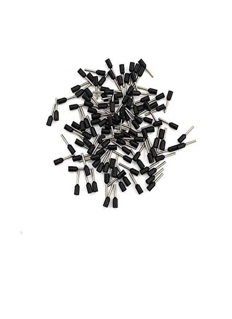 Generic Insulated Ferrules Terminal Block Cord End Wire Tubular Connector Electrical Crimp Cable Lugs Terminal Cable Crimp Cable Sleeve for Wire Connection Pack of 100 2.5mm E2508 Black  - Image 2