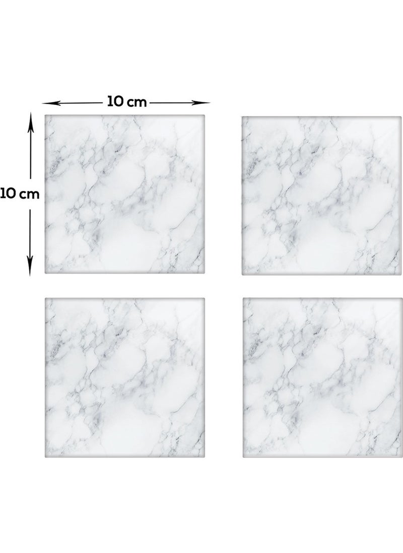 DECORITA 3-Piece Set Classic Marble Look | Glass Stove Back - Glass Cutting Board - Tray - Coaster  - Image 5