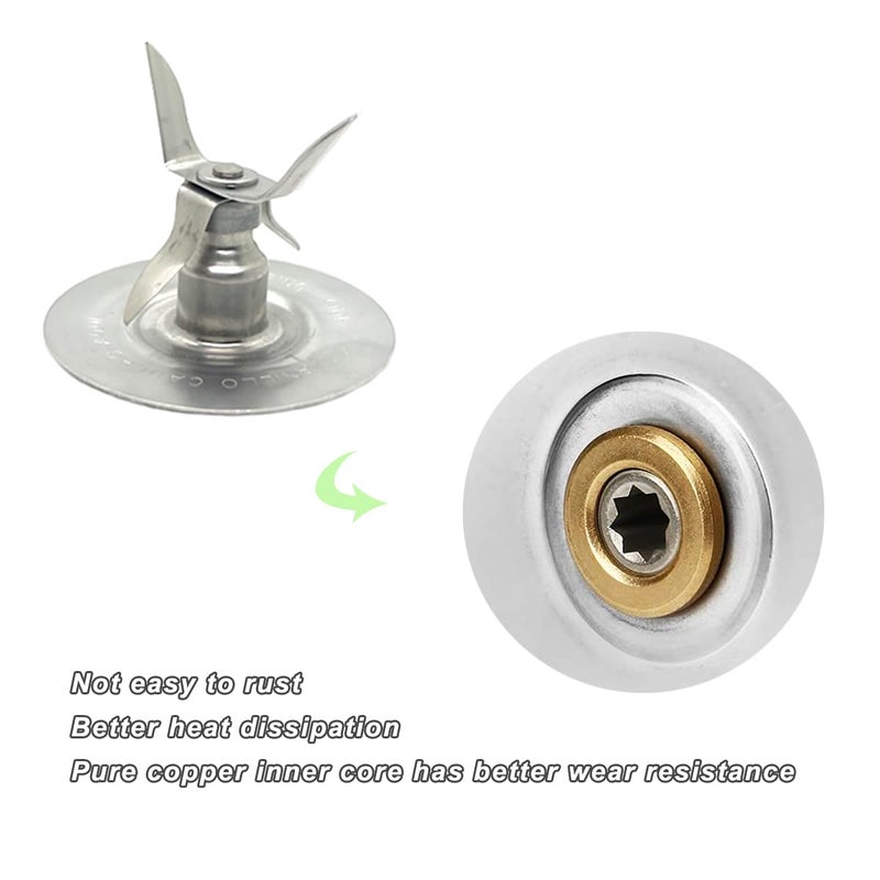 Gnicaela for Oster Blender Replacement Parts Kit - Ice Crusher Blade with Jar Base Cap, Coupling Stud Slinger Pin & 4 Rubber O Ring Sealing Gaskets - Image 4