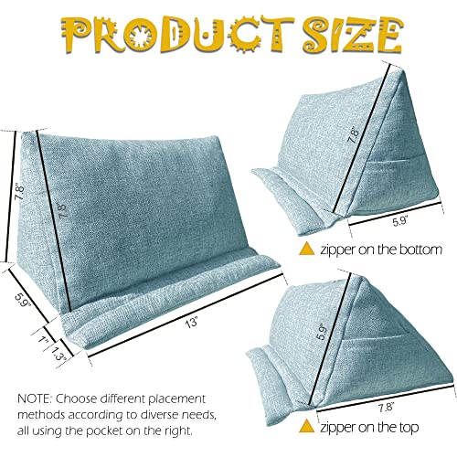 warmtone Tablet Holder for Reading in Bed, Pillow Stand Laying Down for Lap Reader Accessories Gifts for Book Lovers E-Readers, Universal Fit for Desk Office/Kitchen/Bedside, Dusty Blue - Image 3
