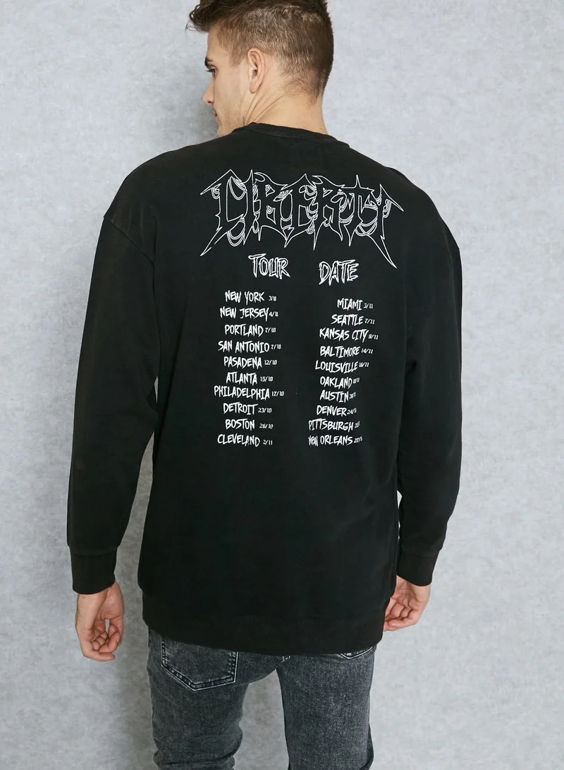 NEW LOOK No Escape back Print Swetashirt