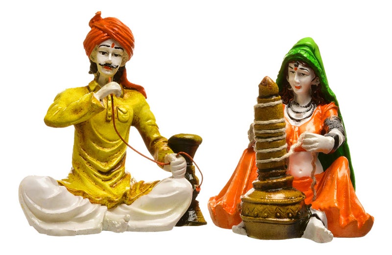 Karigaari India Polyresine Set of 2 Rajasthani Showpiece for Home Decor - Image 2