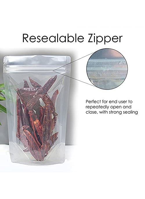 Deera DEERA Stand Up Ziplock Reusable Airtight Polyester Storage Pouch Clear170mmX265mmPack of 50  - Image 3