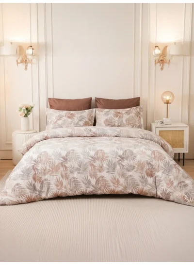 Donetella Printed Duvet Set, King Size Fits 200x200 cm - 6-Pcs Bed Set, Brushed Microfiber Fabric - 1 Duvet Cover, 1 Fitted Sheet, 2 Pillow Shams, 2 Pillowcases (Filler Not Included)