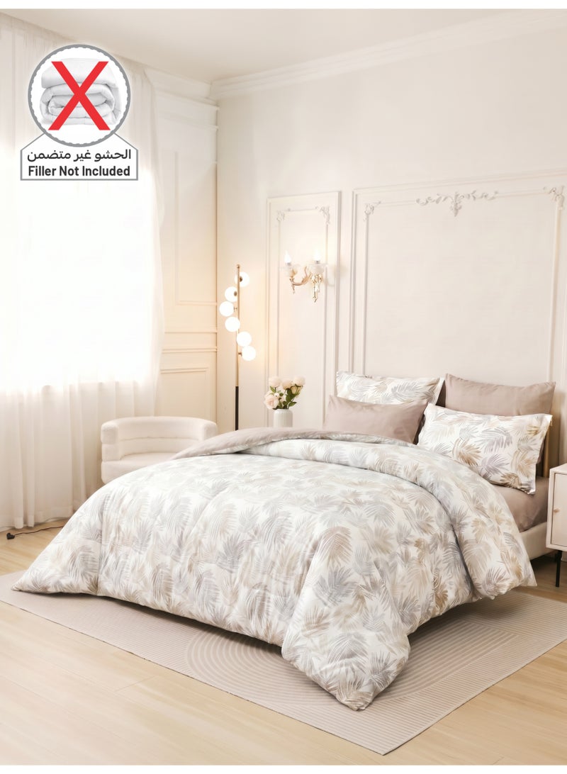 Donetella Printed Duvet Set, King Size Fits 200x200 cm - 6-Pcs Bed Set, Brushed Microfiber Fabric - 1 Duvet Cover, 1 Fitted Sheet, 2 Pillow Shams, 2 Pillowcases (Filler Not Included) - Image 2