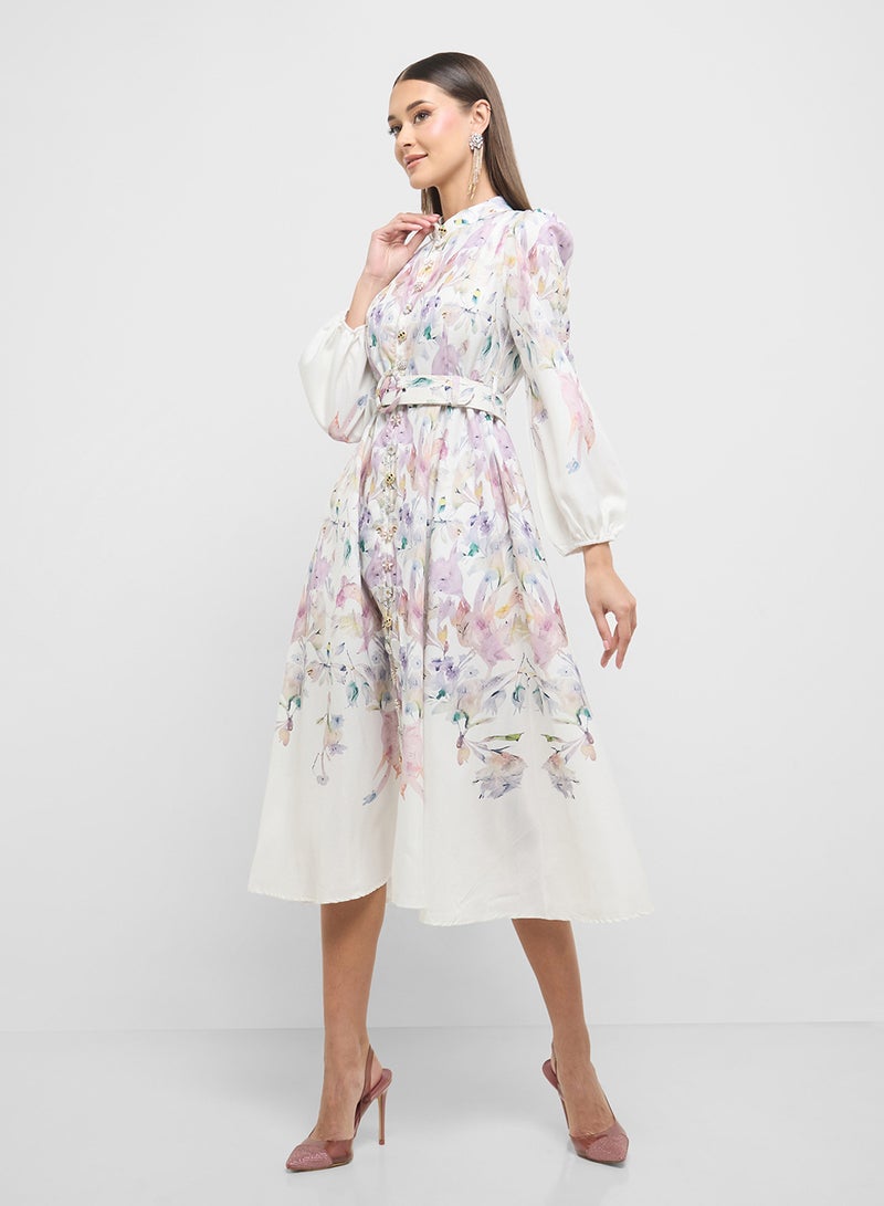 ايلا فستان ميدي بطبعة الزهور - Image 1