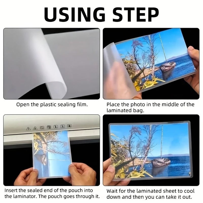 Transparent Plastic Laminating Pouches 5 inch 100 Sheets For Cards Business Cards Office Documents Photos Compatible With All Laminating Machines - Image 4