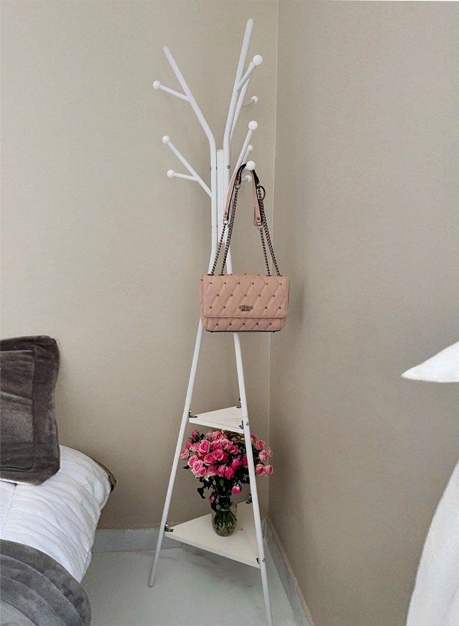 Generic Tree-design clothes hanger with practical storage shelves  - Image 2