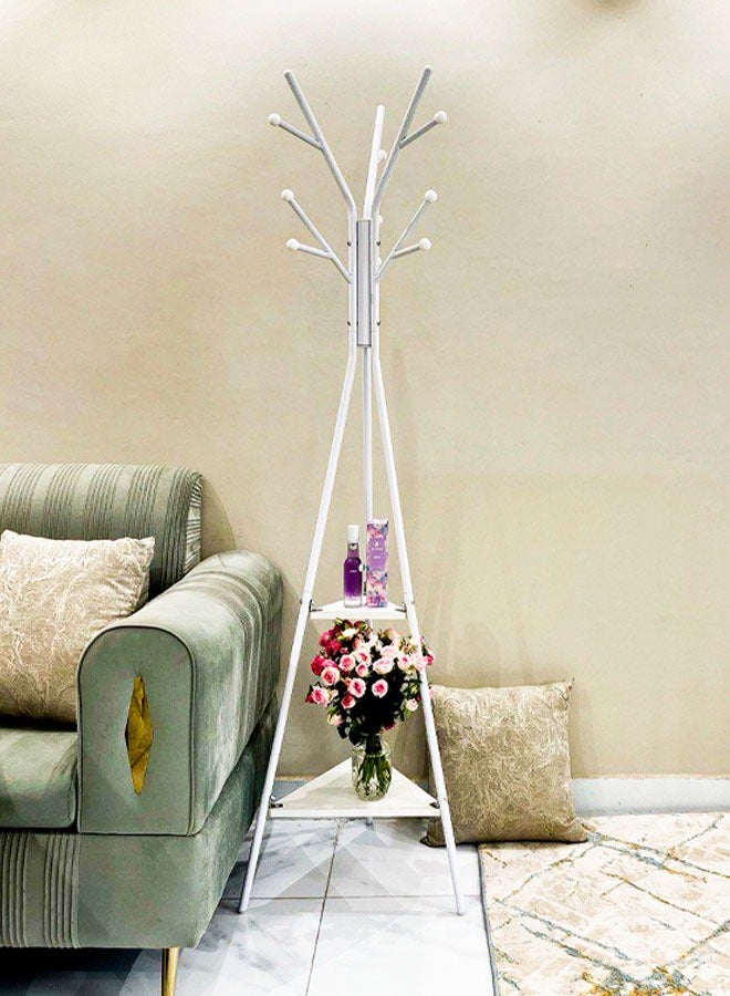 Generic Tree-design clothes hanger with practical storage shelves  - Image 3