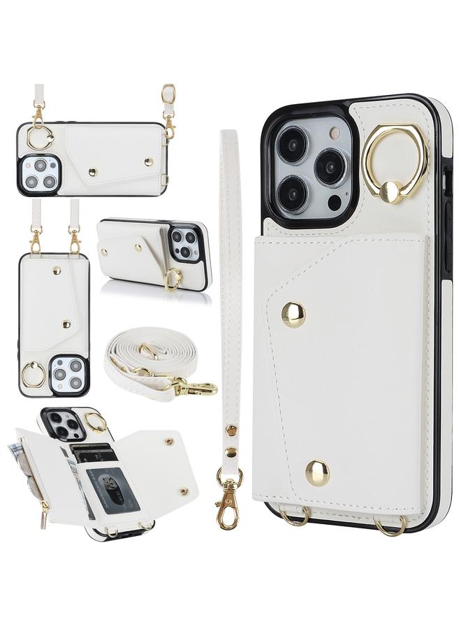 Zaboon Case For iPhone 13 Pro Max Zipper Card Bag Phone Case with Dual Lanyard - Image 1