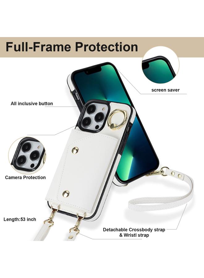 Zaboon Case For iPhone 13 Pro Max Zipper Card Bag Phone Case with Dual Lanyard - Image 3