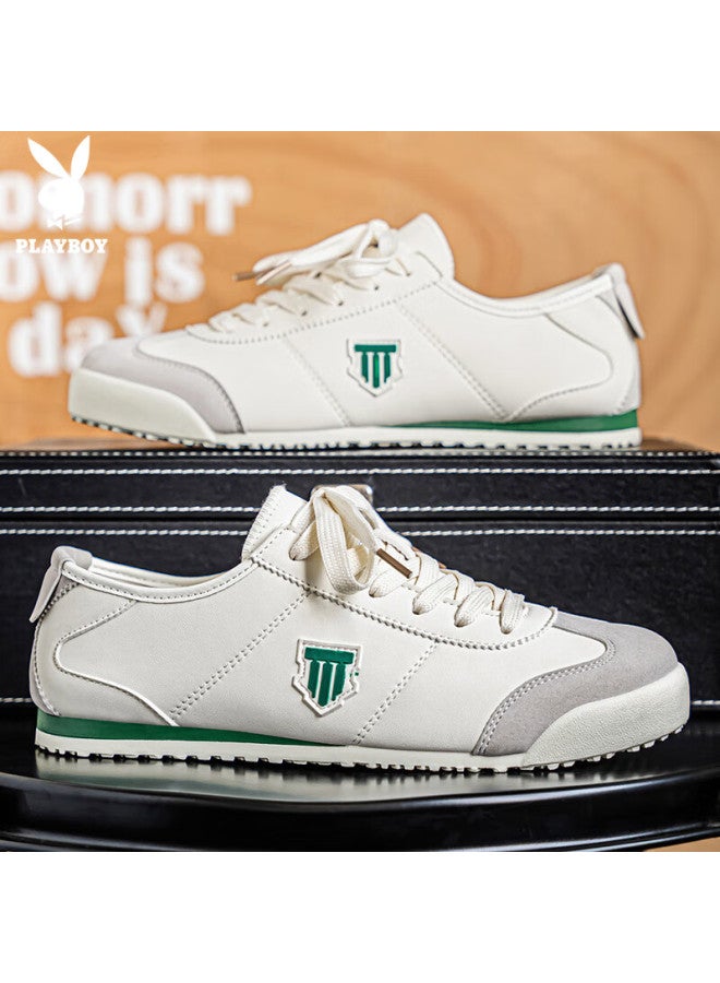Playboy Men's Shoes  Autumn Winter Dad Sneakers Fashion Travel Casual Sports Shoes Fashion Light Green Size 44 - Image 2