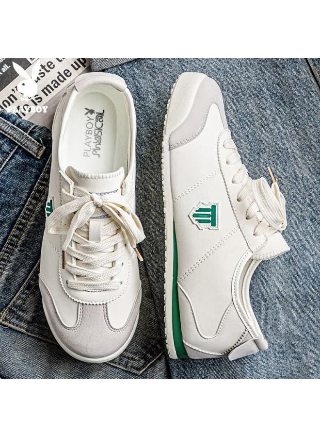 Playboy Men's Shoes  Autumn Winter Dad Sneakers Fashion Travel Casual Sports Shoes Fashion Light Green Size 44 - Image 5