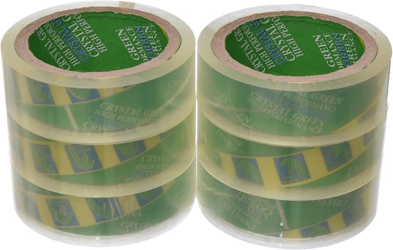 200 Yard 4.2cm) Wide Tape 6 Rolls Crystal Green Heavy Duty Packing Tape for Sealing Parcel Boxes Office Home School Use Strong Adhesive Tape Super Secure Sticky Seal Roll - Clear 200Y - Image 5
