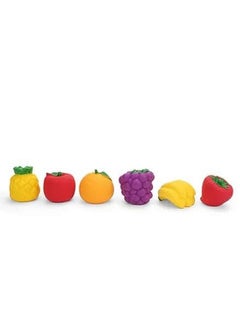 Manos Fruit Multicolour Chu chu Fruit Bath Toy I Colorful Toy Heavy Quality ,Squeezy Toys Fruit 6 pcs Pack for Infants. The Sweet Musical Sound of The Squeezy Toy  - Image 3