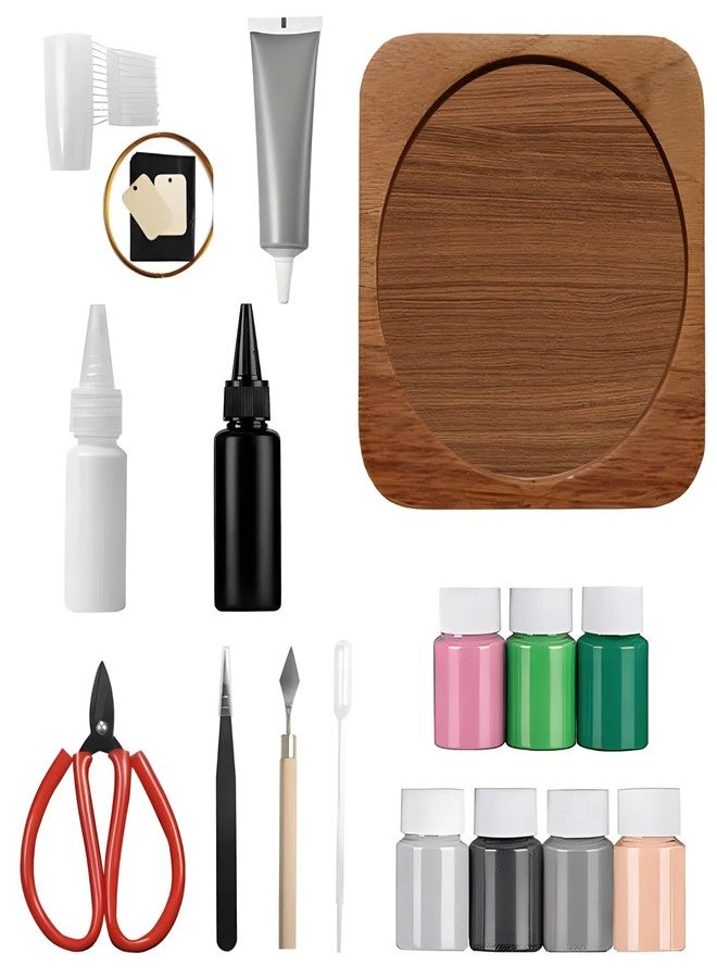 Varku DIY Cloisonne Kit, Walnut Wooden Coaster Craft for Adults, Handmade Wave Pattern Art, Beginner Friendly Hobbies for Women, Complete Arts and Crafts Set for Home Decor and Gifts - Image 1