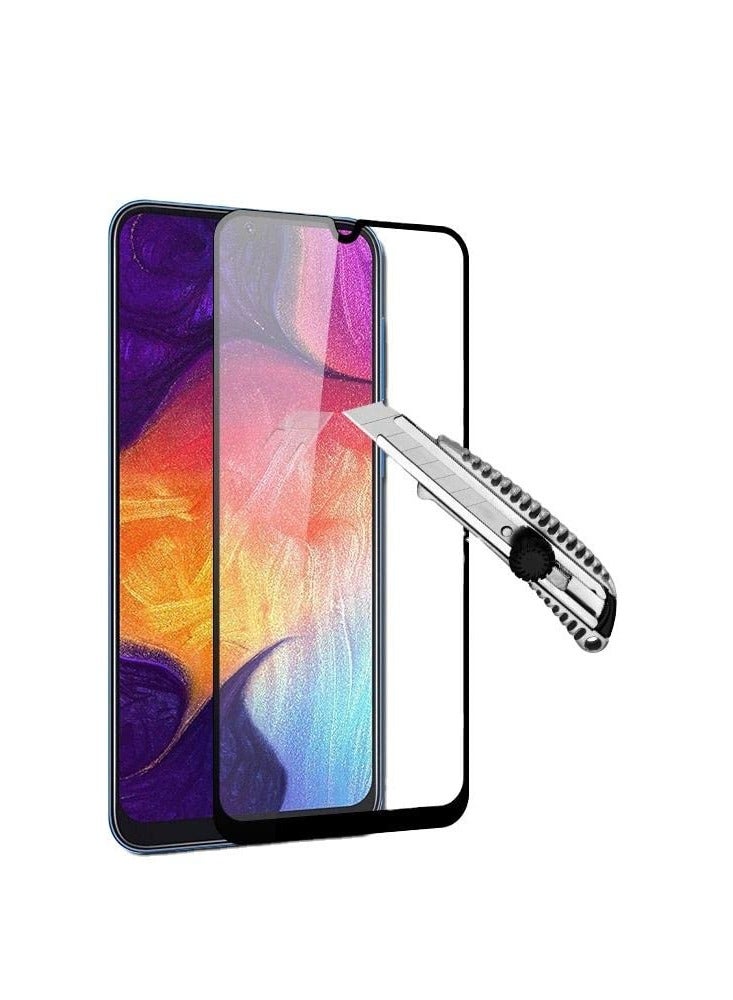 Full Coverage Glass Screen Protector for Samsung Galaxy A10/A10s - Oppo A5s / Oppo A12 - Realme 3 - Black Frame by M7molge  - Image 2
