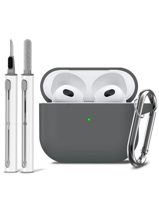 Suitable For Airpods Protective Cover Apple Bluetooth Earphone Shell Plus Cleaning Pen Suit-Color:Premium Gray-Model:airpods Pro - Image 1