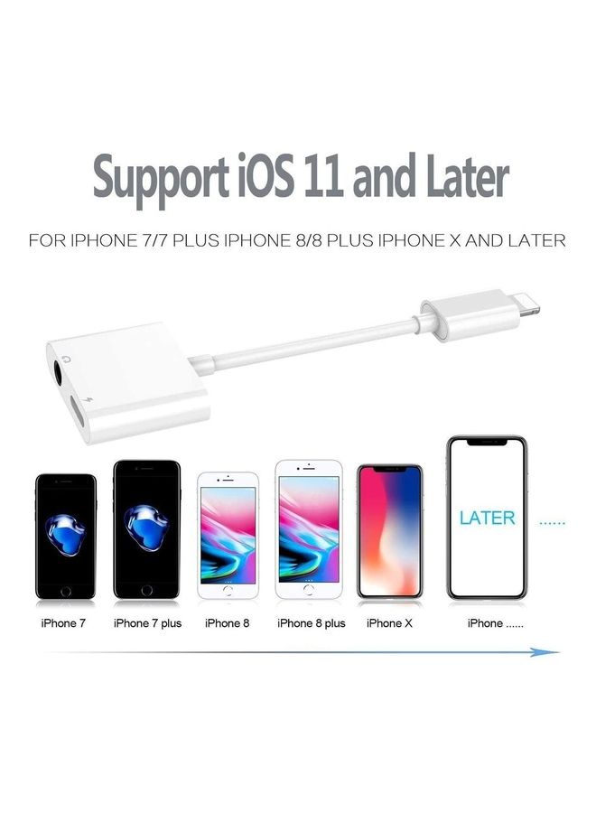ICS Headphone Jack Adapter for iPhone White - Image 2