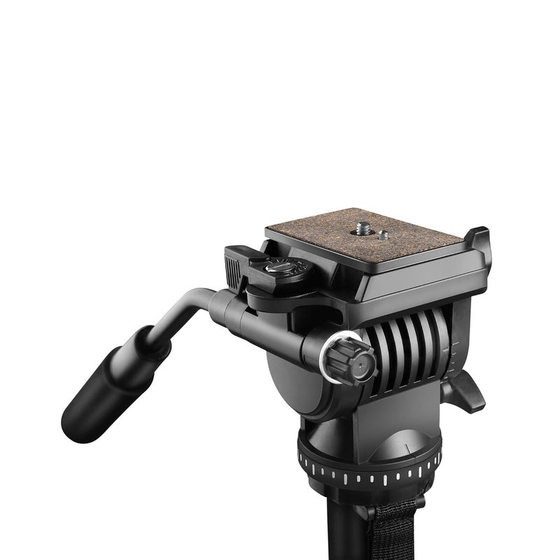 Digitek ® DVH 001 Video Fluid Head | Lightweight with Flat Base | Supports Multiple Tripods & Monopods (Load Capacity-5 Kgs) (DVH-001) - Image 1