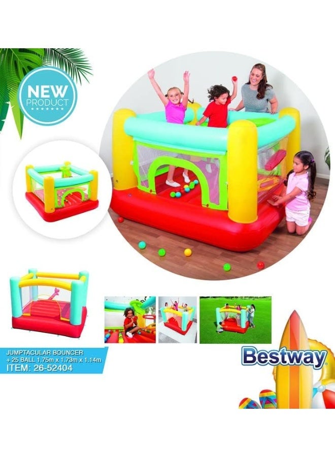 Bestway Inflatable Kids Bounce House with Basketball Hoop & 25 Balls – Indoor/Outdoor Jumping Castle Playhouse for Children, Inflatable Bouncer for Active Play, 1.75×1.73×1.14 m, 3+ Years, Model 26-52404 - Image 3