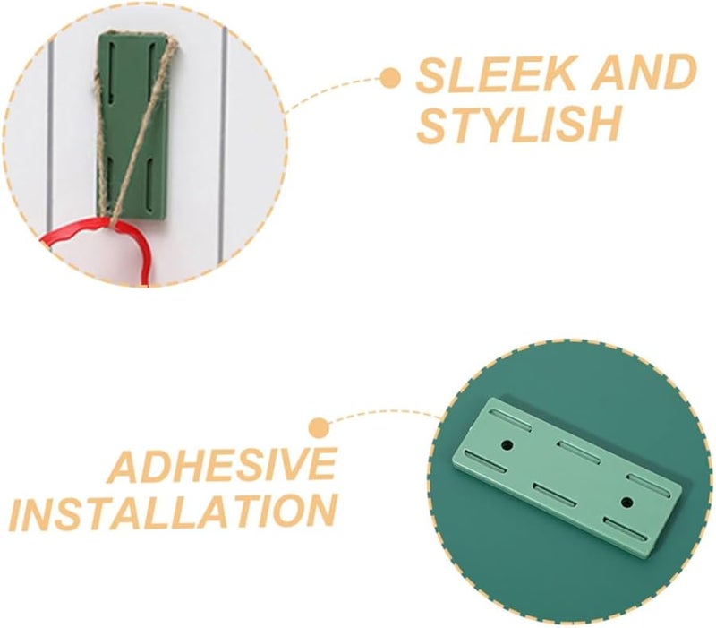 حامل مقبس الحائط الأخضر اللاصق منظم شريط الطاقة مشبك المكتب 8 قطع - Image 4