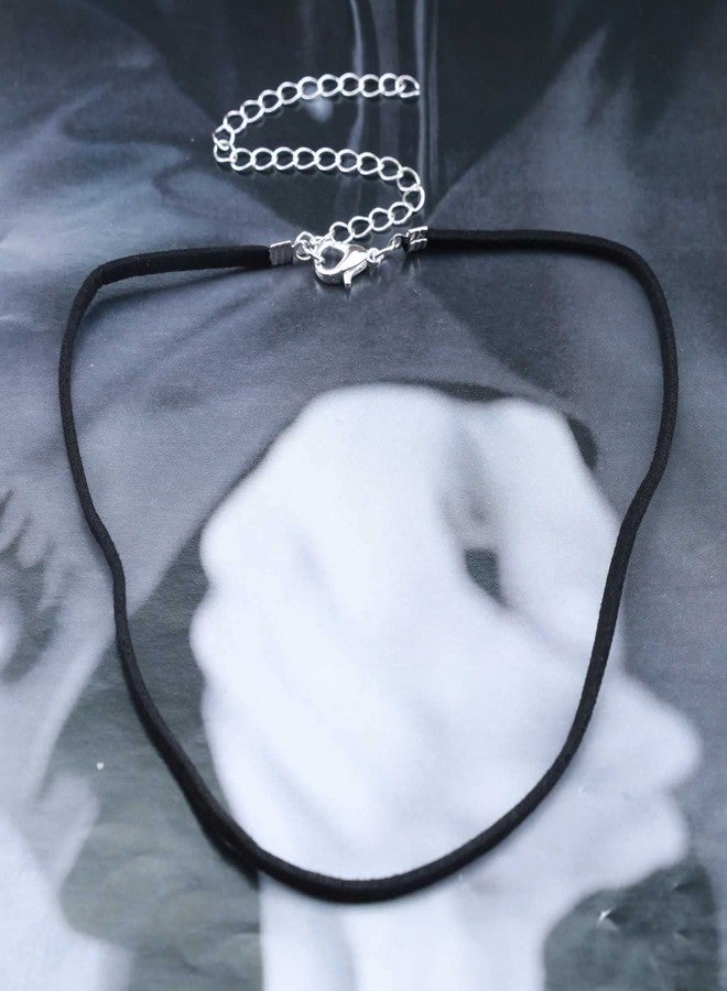 Yheakne Boho Suede Choker Necklace Black Velvet Necklace Punk Choker Necklace Vintage Suede Collar Necklace Chain Jewelry for Women - Image 3