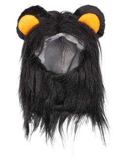 Excefore Lion Mane Wig for Cat Costume, Black Lion Mane Wig Pet Costumes Hat, Lion Hair Cat Hat, Accessories Decoration for Kitten Cats, for Festival Party Activity (Size: M)  - Image 5