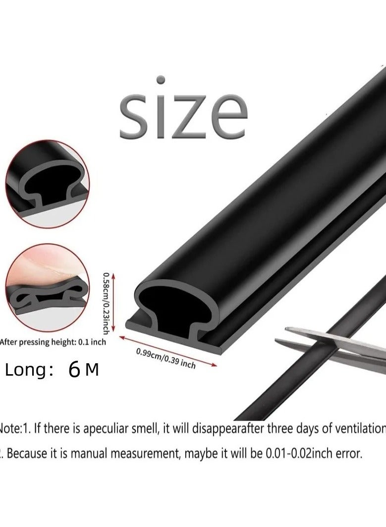 6M  Self-Adhesive Rubber Door Weather Stripping for Doors & Windows – D-Shape Weather Seal Strip, Soundproof, Windproof, Anti-Collision, TPE Insulation - Image 2