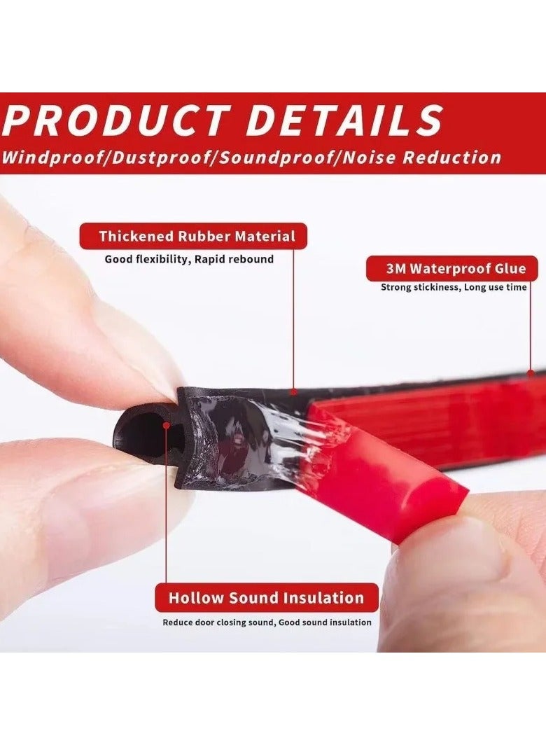 6M  Self-Adhesive Rubber Door Weather Stripping for Doors & Windows – D-Shape Weather Seal Strip, Soundproof, Windproof, Anti-Collision, TPE Insulation - Image 3