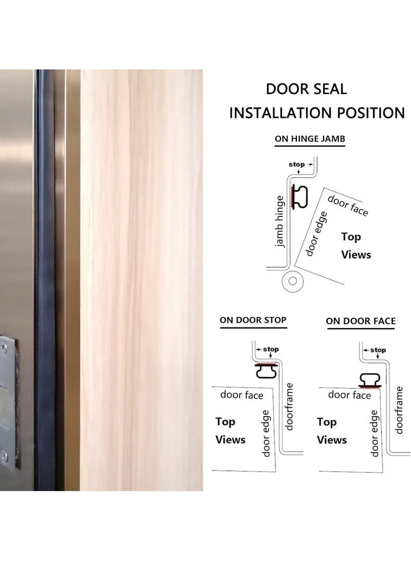 6M  Self-Adhesive Rubber Door Weather Stripping for Doors & Windows – D-Shape Weather Seal Strip, Soundproof, Windproof, Anti-Collision, TPE Insulation - Image 5