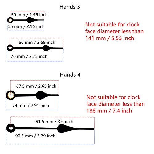 TIKROUND Quartz DIY Wall Clock Movement Mechanisms Battery Powered DIY Repair Parts Replacement with 4 Sets Hands,3/10 Inch Maximum Dial Thickness,29/32 Inch Total Shaft Length. - Image 5