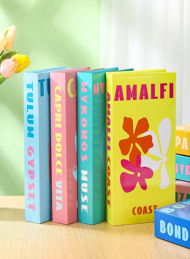 Menkxi 8 Pcs Preppy Room Decor Foldable Fake Decorative Books Set Aesthetic Travel Resort Theme Coffee Table Books Decoration for Home Office Tabletops Bookshelf Decor Faux Stuff Things - Image 4