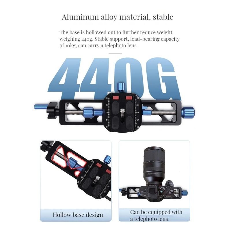 Sirui Ms18 Macro Focusing Rail Slider, 360-Degree Rotating Clamp, Max Load 10kg - Image 3