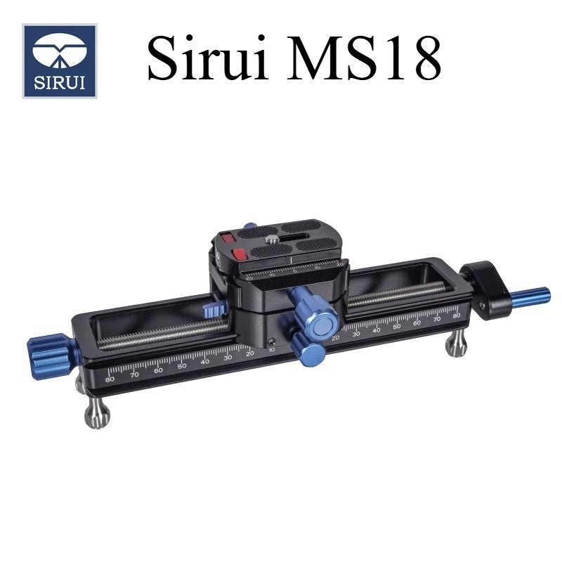 Sirui Ms18 Macro Focusing Rail Slider, 360-Degree Rotating Clamp, Max Load 10kg - Image 1