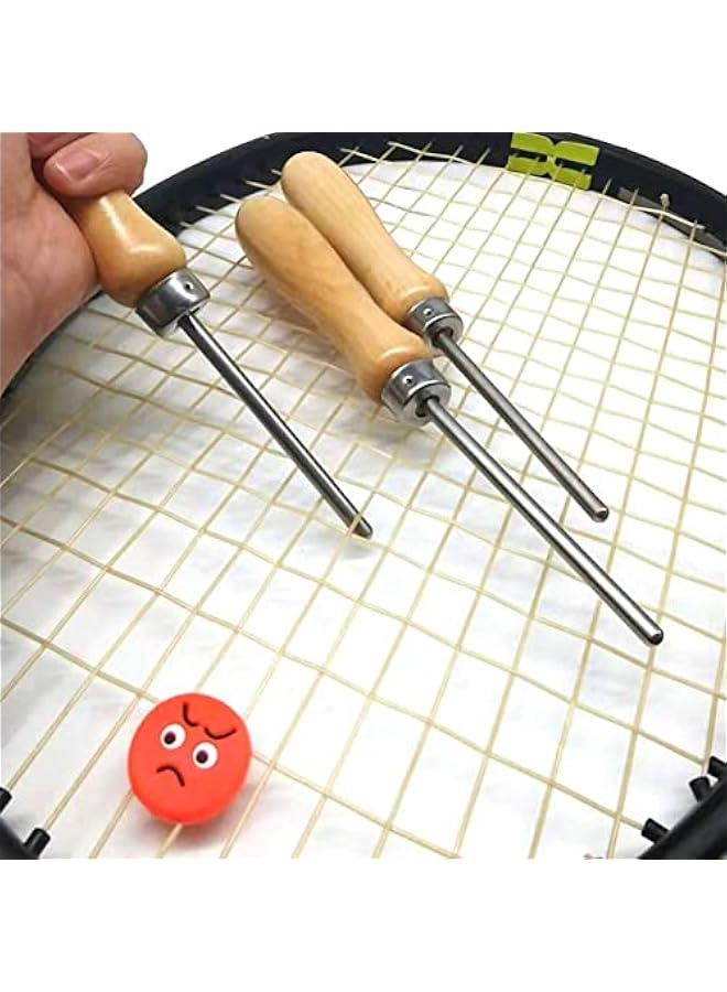 Generic Badminton Tennis Racquet String Awl, Portable Universal Wooden Handle Racquet Threading Tool for Outdoor Accessories Equitment - Image 2