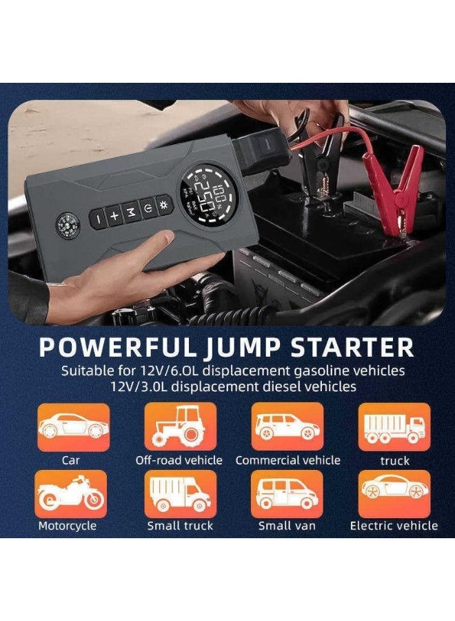 Tire inflator for cars, trucks, and 4x4 vehicles, suitable for balls, bicycles, and motorcycles, equipped with three outlets - Image 3