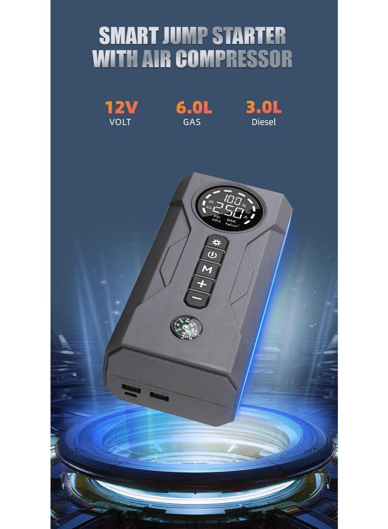 Tire inflator for cars, trucks, and 4x4 vehicles, suitable for balls, bicycles, and motorcycles, equipped with three outlets - Image 5