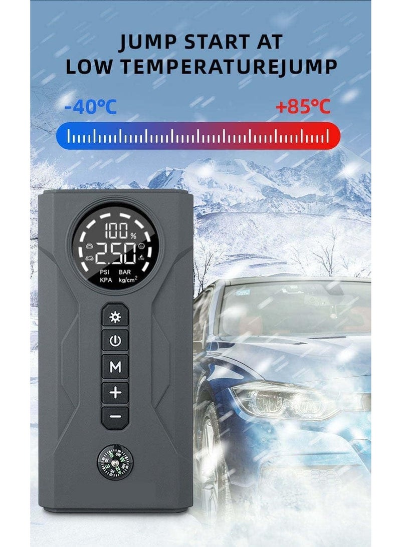 Tire inflator for cars, trucks, and 4x4 vehicles, suitable for balls, bicycles, and motorcycles, equipped with three outlets - Image 2