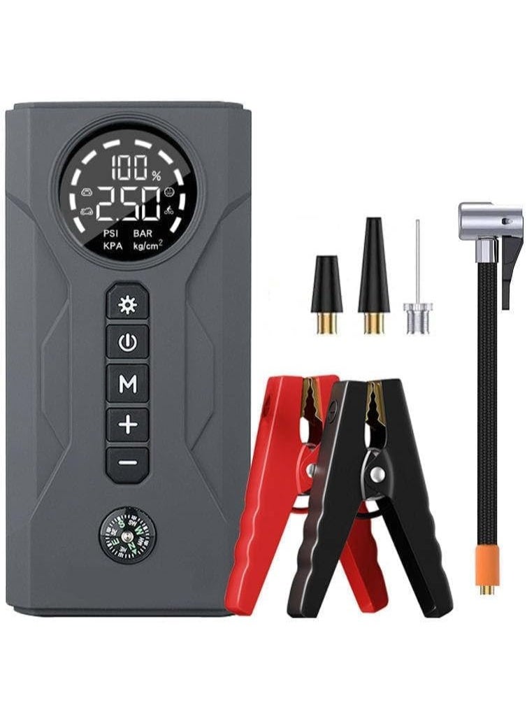 Tire inflator for cars, trucks, and 4x4 vehicles, suitable for balls, bicycles, and motorcycles, equipped with three outlets - Image 1