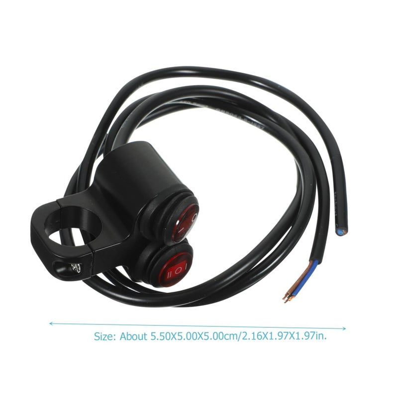 Dual Wire LED Motorcycle Handlebar Push Button Switch for Emergency and Fog Lights - Image 3