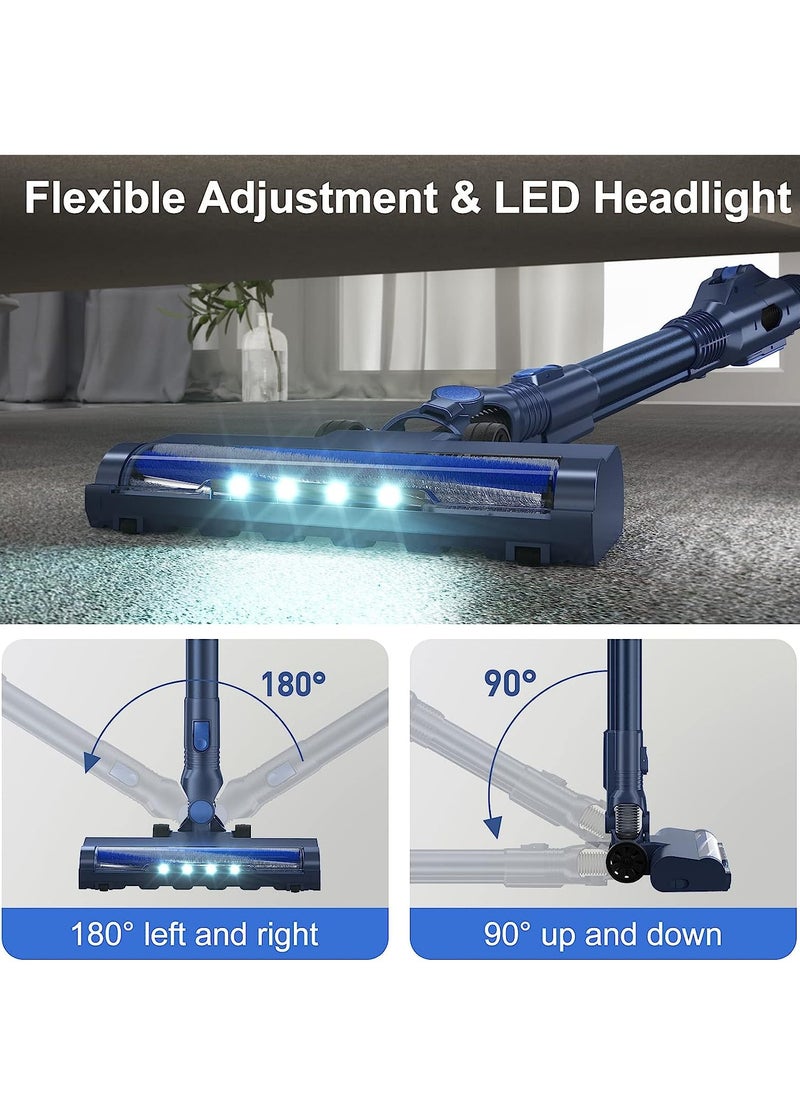 PrettyCare - PrettyCare Cordless Vacuum Cleaner, 6 in 1 Lightweight 180° Bendable Wand Stick Vacuum Self-Standing with 20Kpa Powerful Suction, Rechargeable Cordless Vacuum for Hardwood Floor Pet Hair, W400 - Image 1