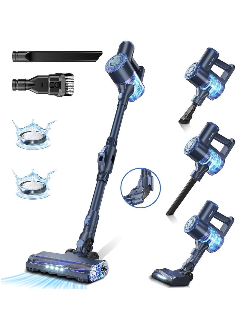 PrettyCare - PrettyCare Cordless Vacuum Cleaner, 6 in 1 Lightweight 180° Bendable Wand Stick Vacuum Self-Standing with 20Kpa Powerful Suction, Rechargeable Cordless Vacuum for Hardwood Floor Pet Hair, W400 - Image 1