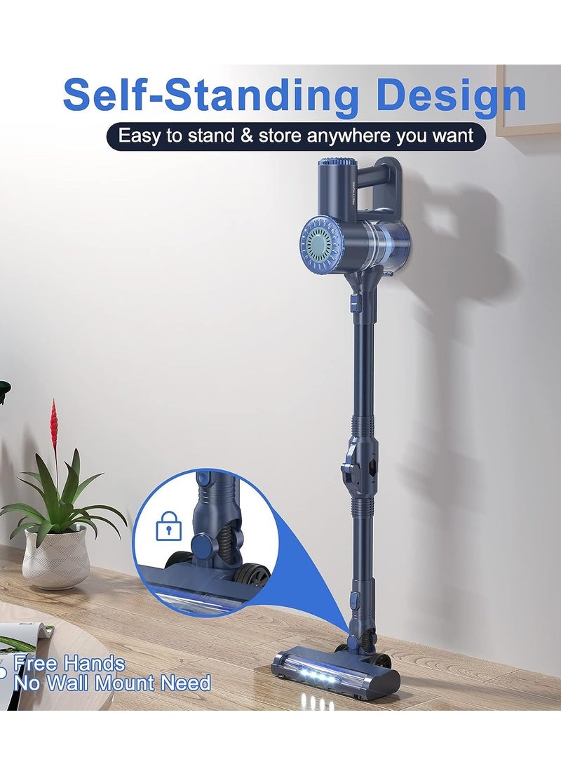 PrettyCare - PrettyCare Cordless Vacuum Cleaner, 6 in 1 Lightweight 180° Bendable Wand Stick Vacuum Self-Standing with 20Kpa Powerful Suction, Rechargeable Cordless Vacuum for Hardwood Floor Pet Hair, W400 - Image 1