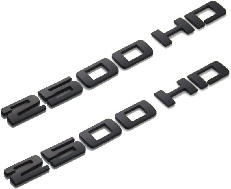 Aimoll علامات Aimoll 2PCS 2500HD ثلاثية الأبعاد لشعارات GM Silverado Sierra (أسود غير لامع) - Image 1
