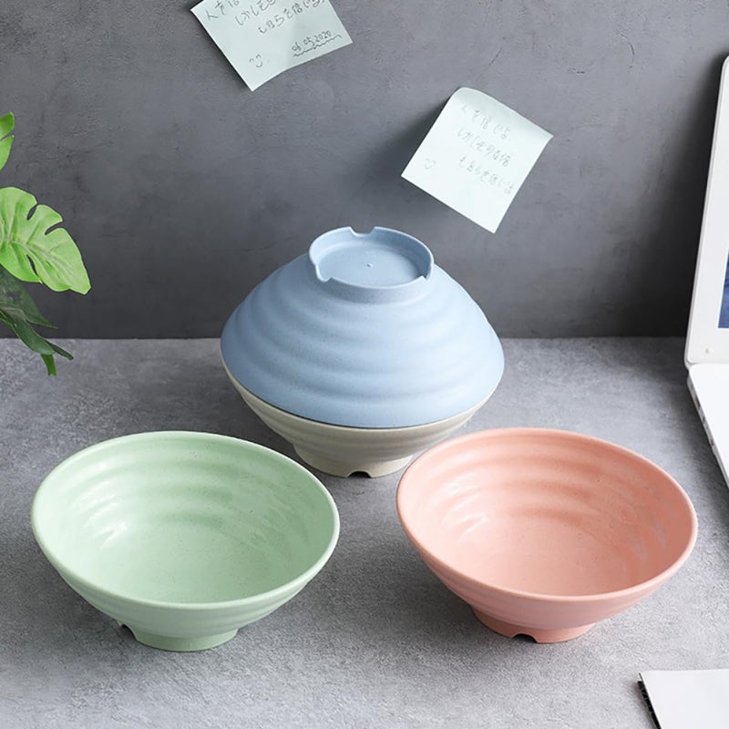 4Pcs 18cm Wheat Straw Soup Bowls Unbreakable Microwave Dishwasher Safe Tableware Random Color - Image 5